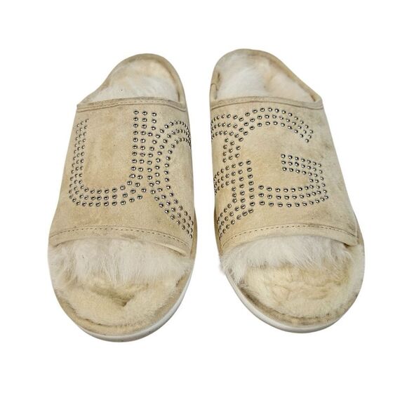 UGG Shoes - UGG Toscana Sheepskin UGG STUDDED Logo Slide Slippers Womens 8